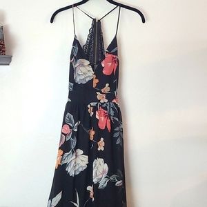 Floral Peek-a-Boo Back Dress